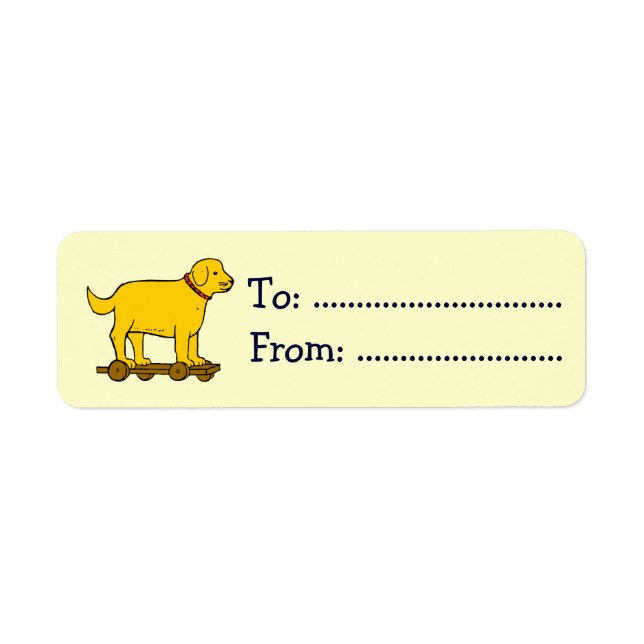 Étiquette Tag cadeau personnalisé de chien de jouets vintage (Devant)