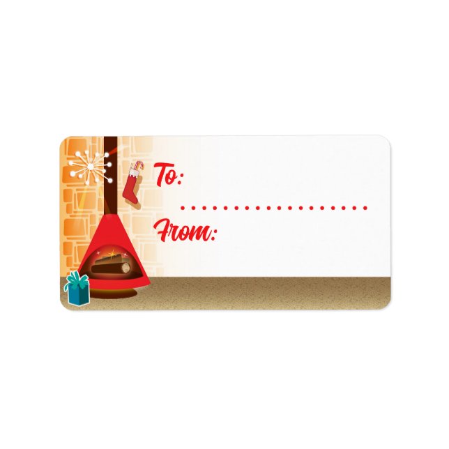 Étiquette Tags cadeaux de Noël de la cheminée MCM (Devant)