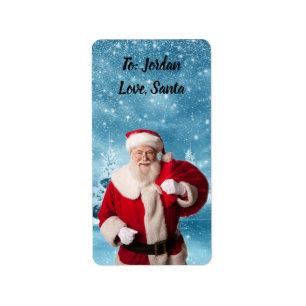 Étiquette Tags cadeaux de Noël personnalisés Père Noël