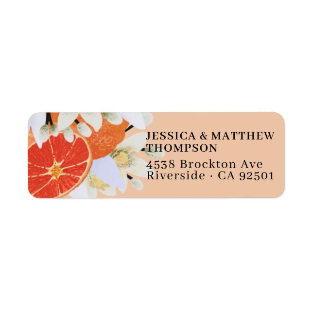 Étiquette Tangérine Agrumes Fleur de floraison Orange floral (Devant)