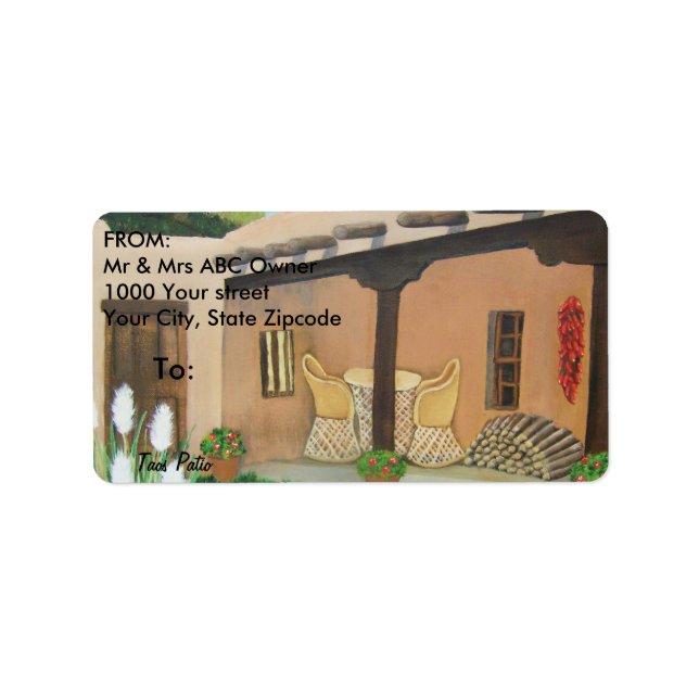 Étiquette Taos Patio ~ Paysage (Devant)