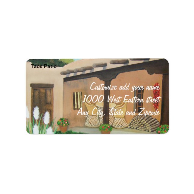 Étiquette Taos Patio ~ Paysage (Devant)