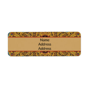 Étiquette Tapis Élegant Tapisserie Perse Antique Riche