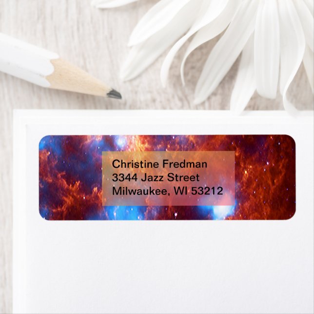 Étiquette Tarantula Nebula Space Galaxy Blue Adresse Brown (En situation)