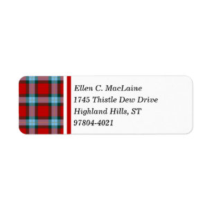 Étiquette Tartan d'écossais de rouge de clan de MacLaine et
