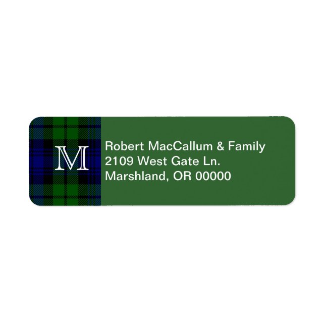 Étiquette Tartan traditionnel Black Watch (Devant)