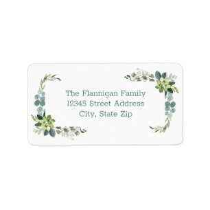 Étiquette Teal Bouquet - Address Label