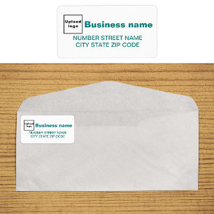Étiquette Teal Green Texts Business Address Label