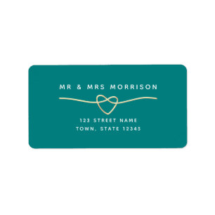 Étiquette Teal Return Address