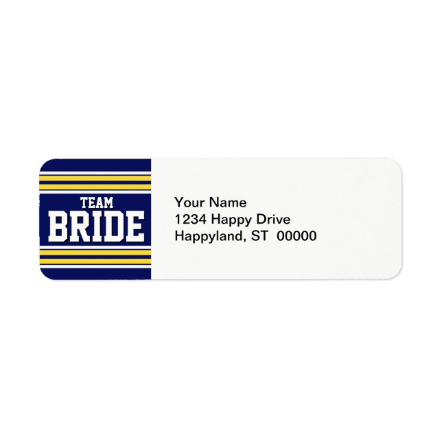 Étiquette Team Bride Sports Jersey (Devant)