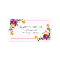 Technicolor tendance Boho Floral Mariage Adresse