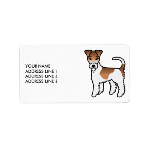 Étiquette Teckel à fil blanc et fauve Chien mignon & Texte