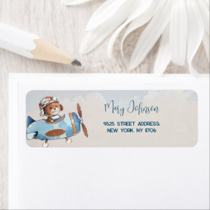 Étiquette Teddy bear baby shower Adresse de retour Label