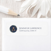 Teddy Bear Plaid Girl Baby Shower Address Labels