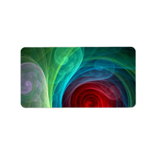 Étiquette Tempête rouge Floral Art moderne Abstrait Motif co