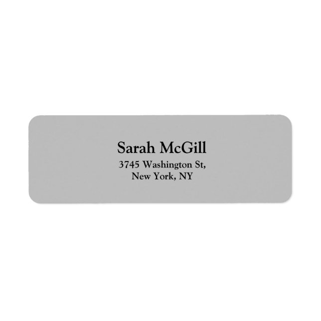 Étiquette Tendance gris argent clair élégant moderne lisible (Devant)