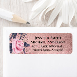 Étiquette Tendance ROSEGOLD Mariage Metallic rose marine Par
