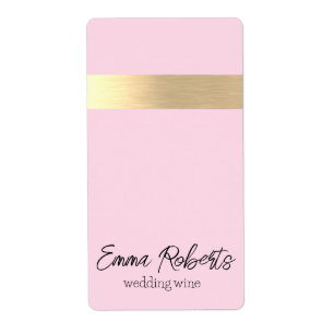 Étiquette Tequila Sunrise Pink Gold Foil Rustique Faux