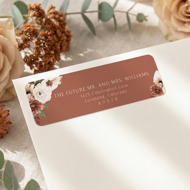 Étiquette Terracotta Fall Wedding Return Address (Créateur téléchargé)