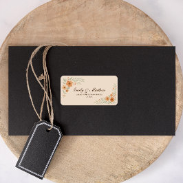 Étiquette Terracotta Floral Wedding Return Address Label