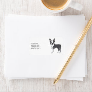 Étiquette Tervueren et blanc Boston Terrier Chien de dessin