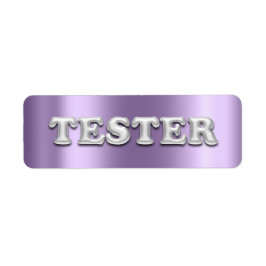 Étiquette Tester 3D violet d'argent Contanteurs d'échantillo