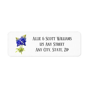 Étiquette Texas Bluebonnet Flowers, Mariage moderne