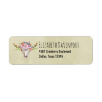 Texas Boho Crâne de vache avec fleurs chic tendanc