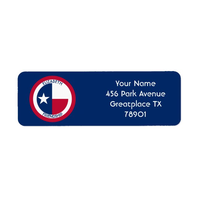 Étiquette Texas L'étoile solitaire Drapeau personnalisé (Devant)