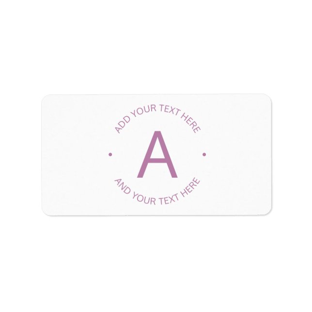 Étiquette Texte circulaire de base moderne | Violet clair (Devant)