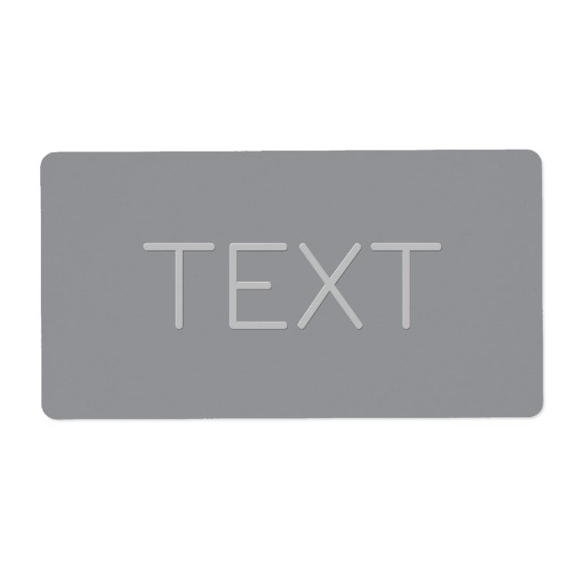 Étiquette Texte gris d'apparence tridimensionnelle simple (Devant)