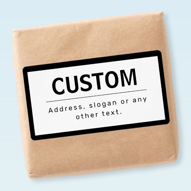 Étiquette Texte moderne gras éditable | Noir & Blanc (Créateur téléchargé)