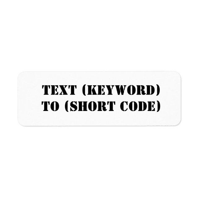 ÉTIQUETTE TEXTE (MOT-CLÉ) À (CODE COURT) (Devant)