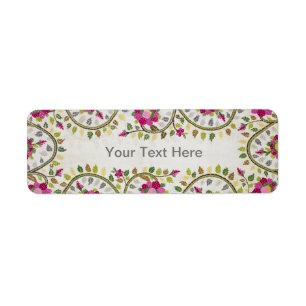 Étiquette Texte personnalisable, Motif Peonies, William Morr