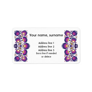 Étiquette Texte personnalisé Purple folklore polonais Wycina