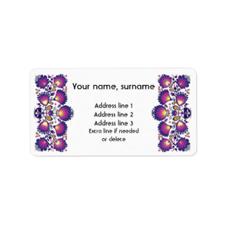 Étiquette Texte personnalisé Purple folklore polonais Wycina