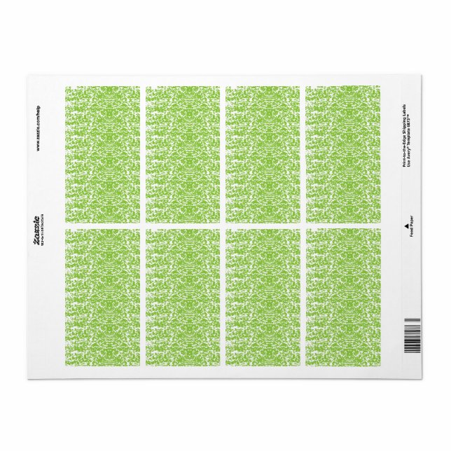 Étiquette Texture Vert Citron Grunge (Feuille entière)