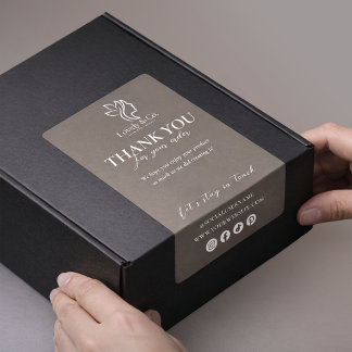 Étiquette Thank You Neutral Beige Beauty Shipping label