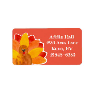 Étiquette Thanksgiving Turkey Red Return Adresse