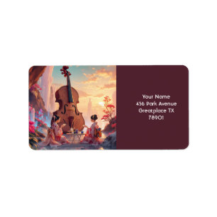 Étiquette Thé des Filles au Violon Fantaisie Mignonnes