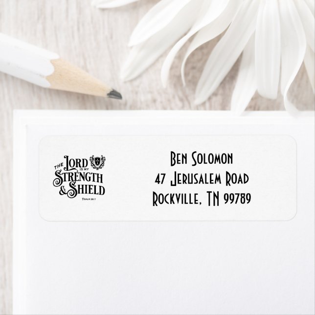 Étiquette The Lord is My Strength Scripture Address Labels (En situation)