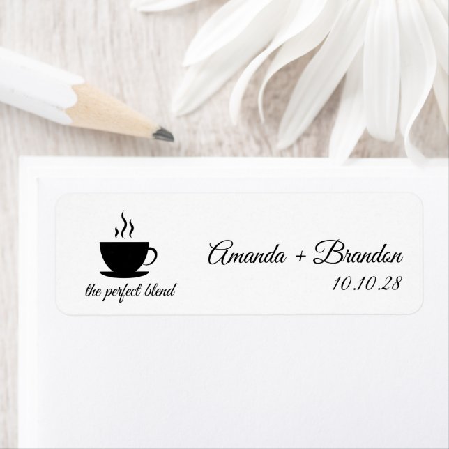Étiquette The Perfect Blend Coffee Script Wedding Favor  (En situation)