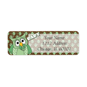 Étiquette Thème du Baby shower de de la Pointe Polka verte