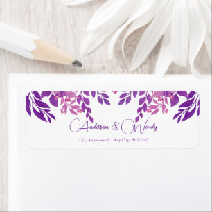 Étiquette Thème Mariage Feuille violet