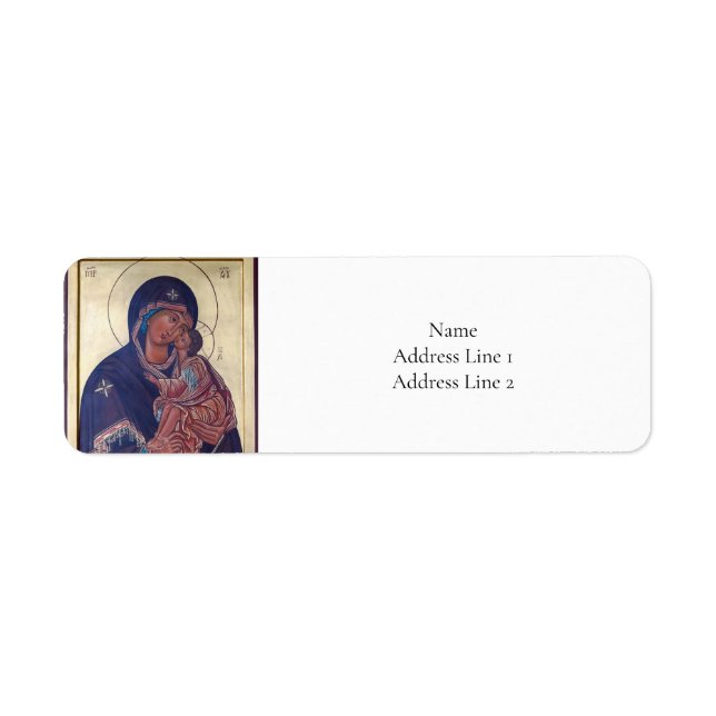 Étiquette Theotokos et l'icône orthodoxe du Christ Enfant (Devant)