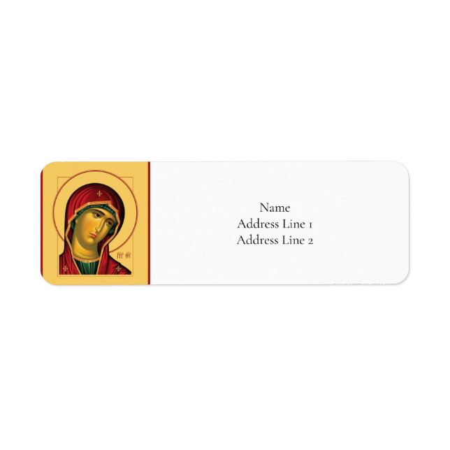 Étiquette Theotokos (Vierge Marie) Icône chrétienne orthodox (Devant)