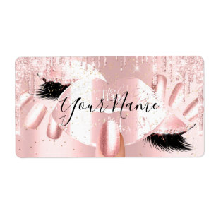 Étiquette Theresa Parties scintillant rose gouttes Kiss Lips