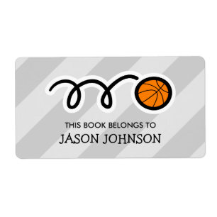 Étiquette This book belongs to basketball bookplate labels