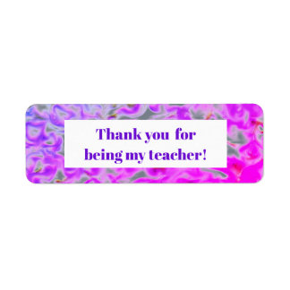 Étiquette Tiedye Merci Professeur Reconnaissance Violet Rose