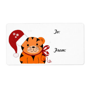 Étiquette Tigre de Noël